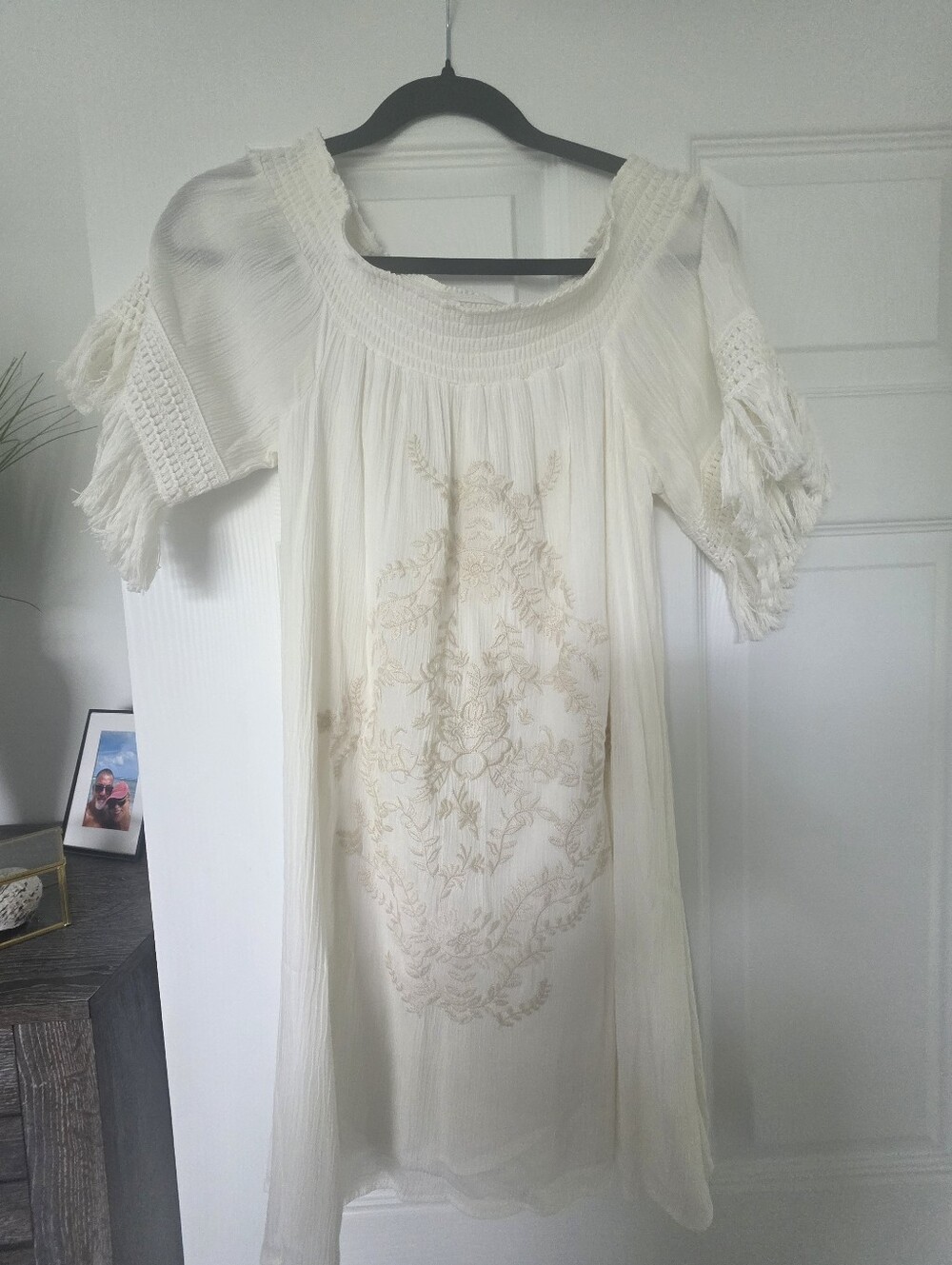Xileration Dress Ivory Embroidered Boho Dress